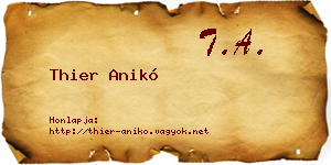Thier Anikó névjegykártya